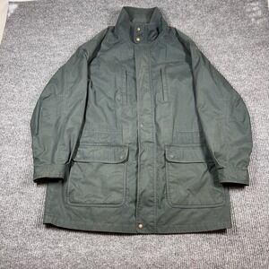 Vintage Lands End Chore Jacket Men's LT‎ Tall Barn Coat Flannel Lined Full Zip